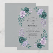 Invitation Mariage d'hiver atmosphérique gris (Devant / Derrière)