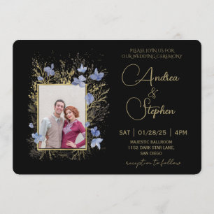 Invitation Mariage d'hiver au feuillage hivernal élégant