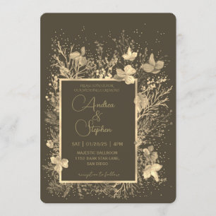 Invitation Mariage d'hiver au feuillage hivernal élégant
