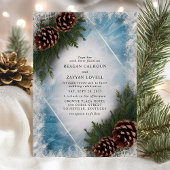 Invitation Mariage d'hiver au pin et au givre