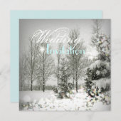 Invitation Mariage d'hiver aux arbres de Noël Forêt Romantiqu (Devant / Derrière)