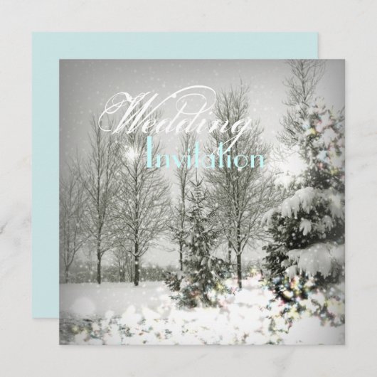 Invitation Mariage d'hiver aux arbres de Noël Forêt Romantiqu (Devant / Derrière)