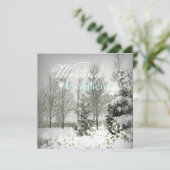 Invitation Mariage d'hiver aux arbres de Noël Forêt Romantiqu (Debout devant)