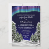 Invitation Mariage d'hiver aux aurores boréales (Devant)