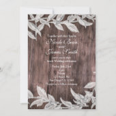 Invitation Mariage d'hiver aux feuilles blanches et argentées (Devant)