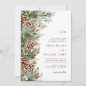 Invitation Mariage d'hiver avec monogramme (Devant)