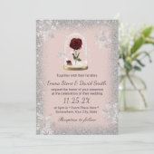 Invitation Mariage d'hiver Beauté Rose Dome Blush rose (Debout devant)