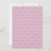 Invitation Mariage d'hiver blanc flocon rose (Dos)