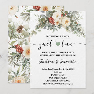 Invitation Mariage d'hiver blanc Rien de fantaisiste juste de