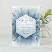 Invitation Mariage d'Hiver Bleu (Debout devant)