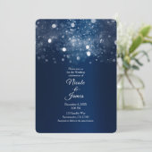 Invitation Mariage d'hiver bleu argenté (Debout devant)