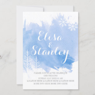 Invitation Mariage d'hiver bleu clair