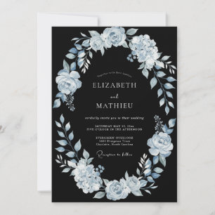 Invitation Mariage d'hiver bleu clair saisissant