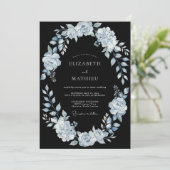 Invitation Mariage d'hiver bleu clair saisissant (Debout devant)