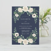 Invitation Mariage d'hiver bleu de minuit (Debout devant)