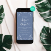 Invitation Mariage d'hiver bleu minimaliste