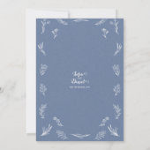 Invitation Mariage d'hiver bleu minimaliste (Dos)