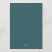 Invitation Mariage d'hiver bleu-vert sombre (Dos)