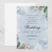 Invitation Mariage d'hiver botanique congelé (Devant / Derrière)