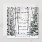 Invitation Mariage d'hiver Bouleau blanc Flammes de neige Pin (Devant)