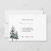 Invitation Mariage d'hiver bouleau blanc Forêt pins (Dos)