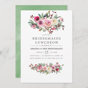 Invitation Mariage d'hiver Bridesmaids Déjeuner Floral Invita