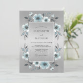 Invitation Mariage d'Hiver Brillance Argentée (Debout devant)