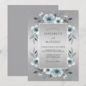 Invitation Mariage d'Hiver Brillance Argentée (Devant / Derrière)