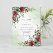 Invitation Mariage d'hiver captivant vert sauge (Debout devant)