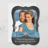 Invitation Mariage d'hiver | Chalboard, Silver Snowflake Blue (Devant)