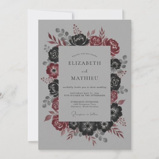 Invitation Mariage d'hiver Charbon Maussade (Devant)