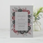Invitation Mariage d'hiver Charbon Maussade (Debout devant)