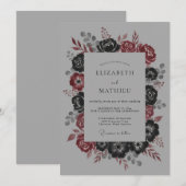 Invitation Mariage d'hiver Charbon Maussade (Devant / Derrière)
