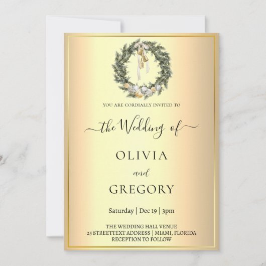Invitation Mariage d'hiver chic (Devant)