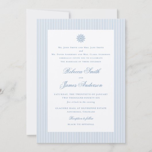 Invitation Mariage d'hiver classique classique classique (Devant)
