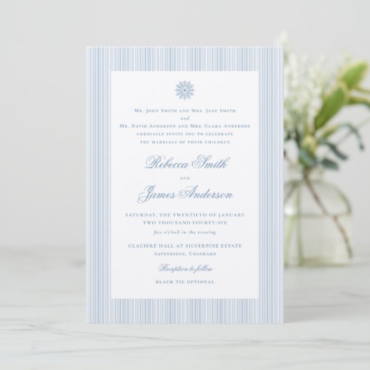 Invitation Mariage d'hiver classique classique classique (Debout devant)