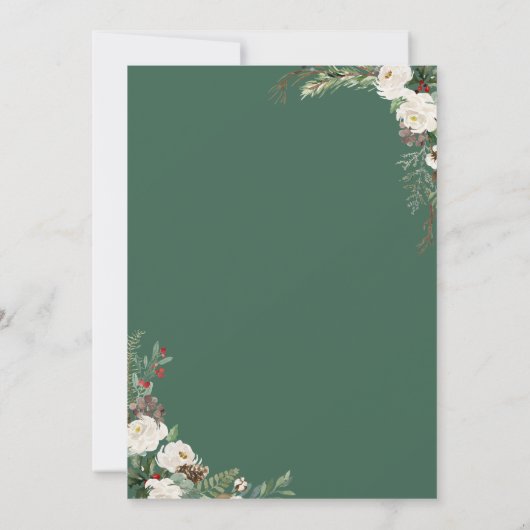 Invitation Mariage d'hiver Couples Douche Rustique Chic Fleur (Dos)