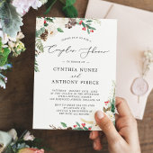 Invitation Mariage d'hiver Couples Douche Rustique Chic Fleur