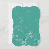 Invitation Mariage d'hiver Cyan élégant (Dos)