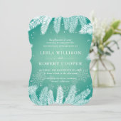 Invitation Mariage d'hiver Cyan élégant (Debout devant)
