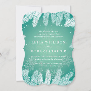 Invitation Mariage d'hiver Cyan élégant