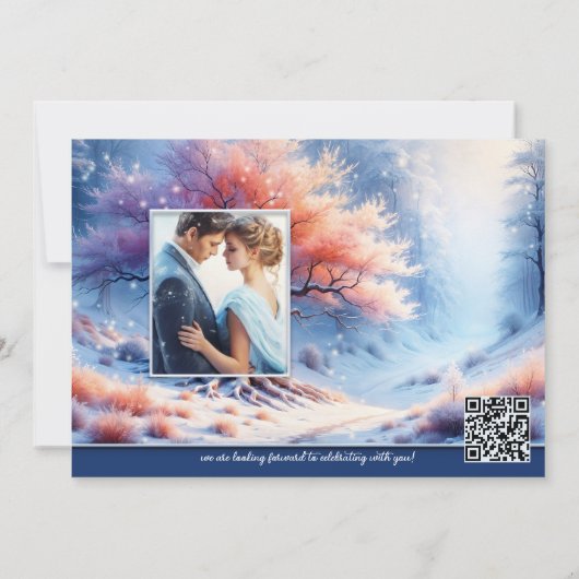 Invitation Mariage d'hiver dans l'arbre magique (Dos)