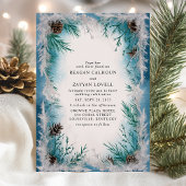 Invitation Mariage d'hiver de gel de branche de pin