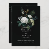 Invitation Mariage d'hiver de la peinture de vacances Hydrang (Devant / Derrière)