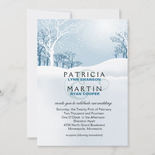 Invitation Mariage d'hiver de Milou - bleu glacier (Devant)