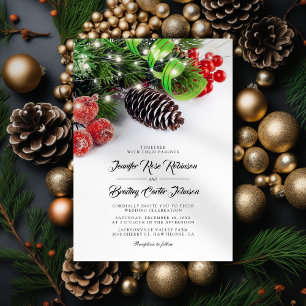 Invitation Mariage d'hiver de Noël élégant
