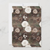 Invitation Mariage d'hiver de pin rustique (Dos)