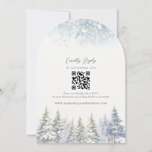 Invitation Mariage d'hiver de Pine Tree (Dos)