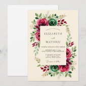 Invitation Mariage d'hiver Deluxe Bourgogne (Devant / Derrière)