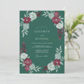 Invitation Mariage d'hiver digne et vert pin (Debout devant)
